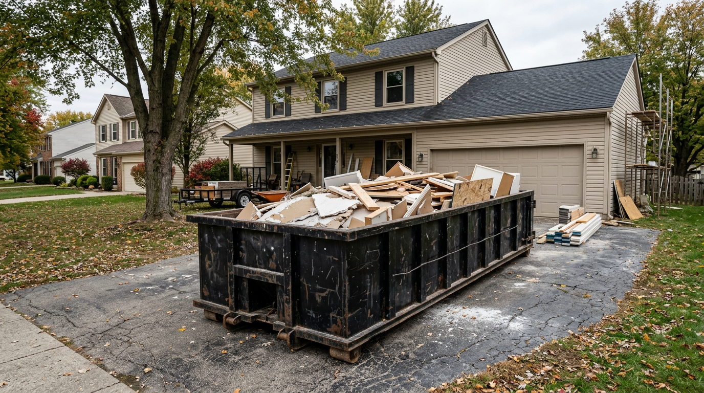 Construction Debris Removal by Donkey Dumpster in Columbus, OH