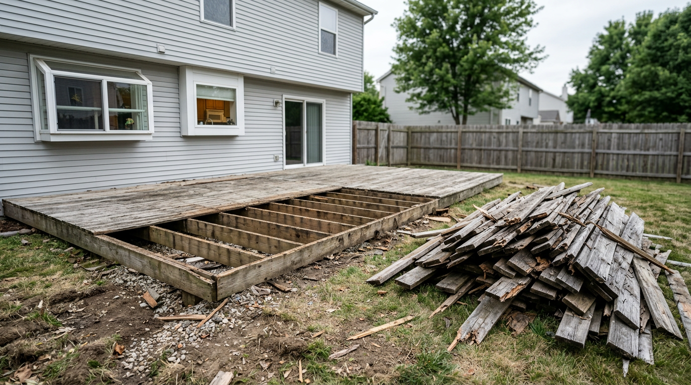 Deck Removal by Donkey Dumpster in Columbus, OH