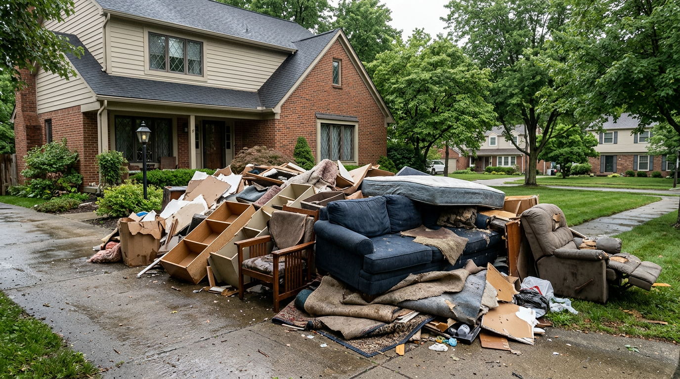 Emergency Cleanup by Donkey Dumpster in Columbus, OH