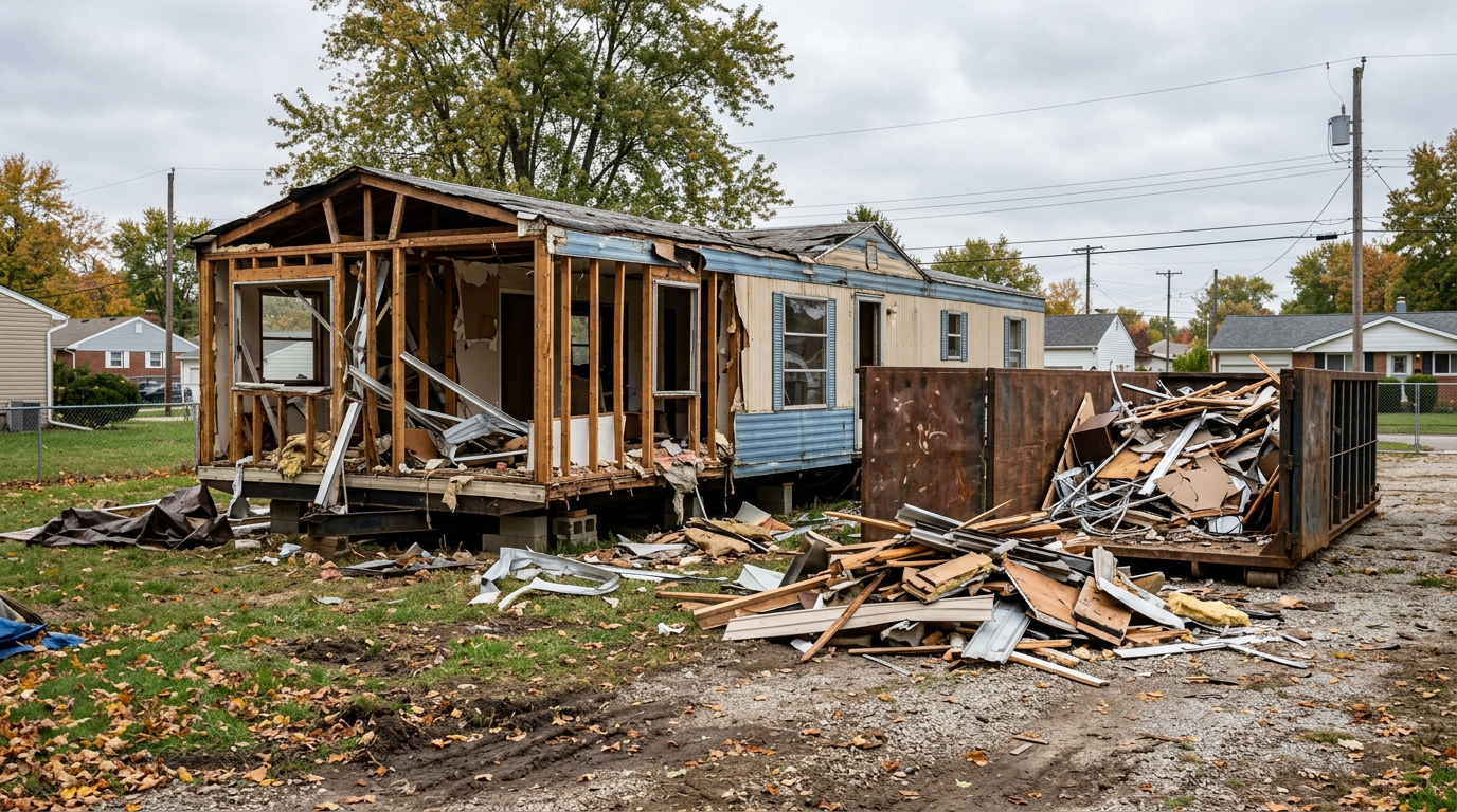 Mobile Home & Whole Home Demolition by Donkey Dumpster in Columbus, OH