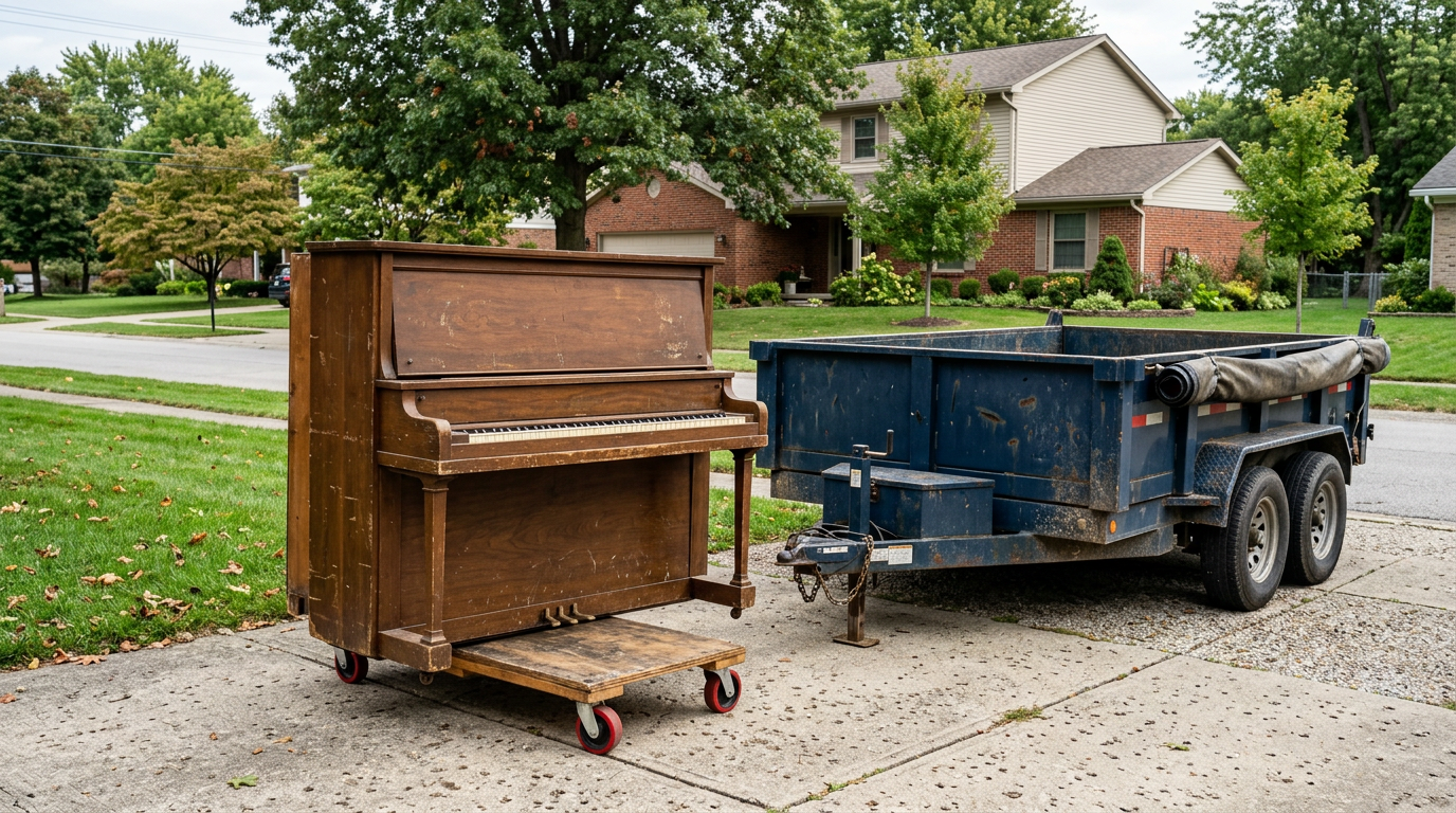 Piano Removal by Donkey Dumpster in Columbus, OH