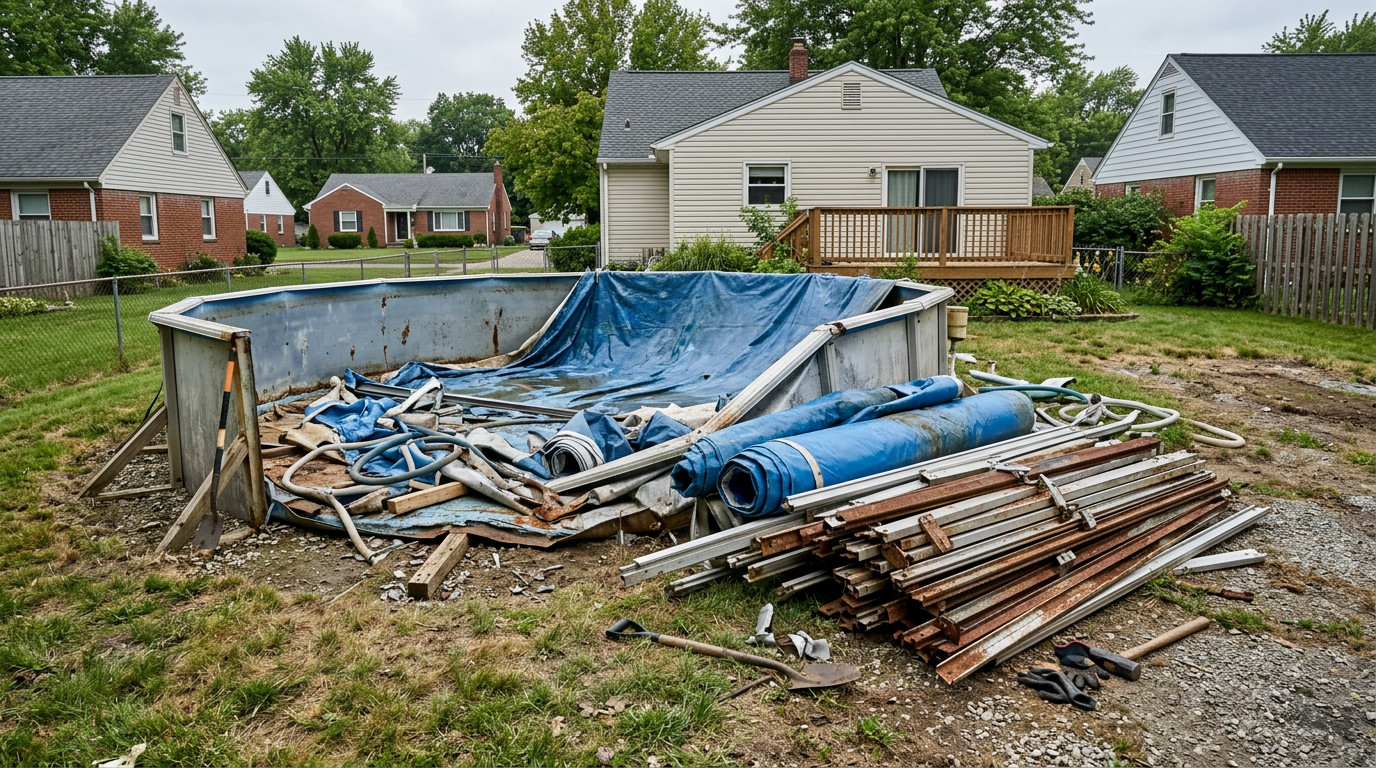 Pool Demolition & Removal by Donkey Dumpster in Columbus, OH