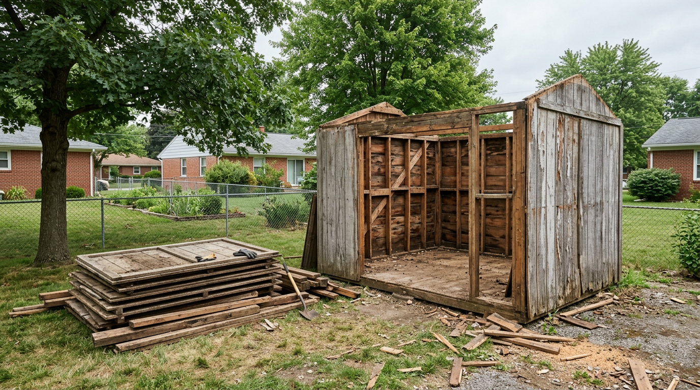 Shed Removal by Donkey Dumpster in Columbus, OH